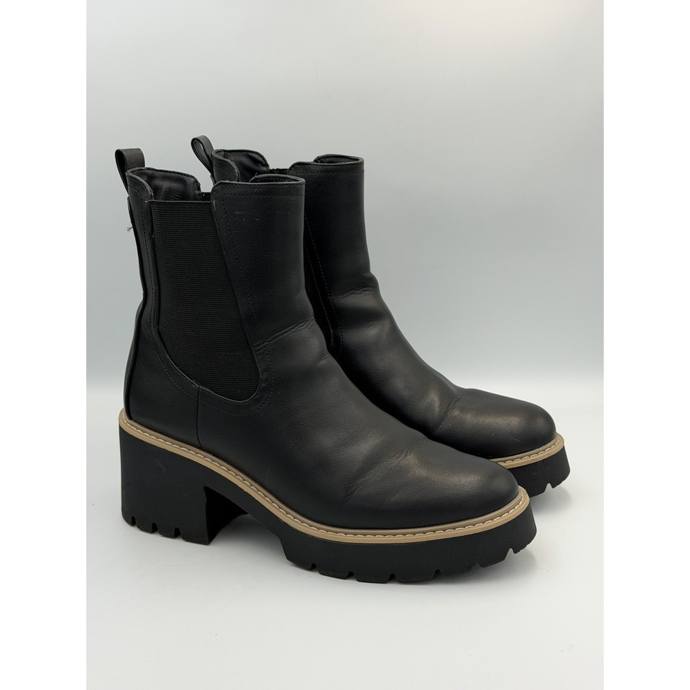 Dolce Vita Tattler Chelsea Boots Lug Sole Platform Black Women's 10 Goth Minimal